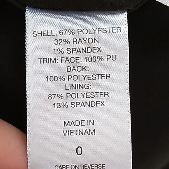 New York & Company Black/Gray Faux Leather Business Dress. Size 0 - Picture 11 of 11
